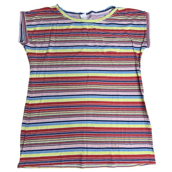 Striped Multicolor T-Shirt With Pocket By Mossimo Supply Co XL Polyester Spandex - Picture 1 of 5